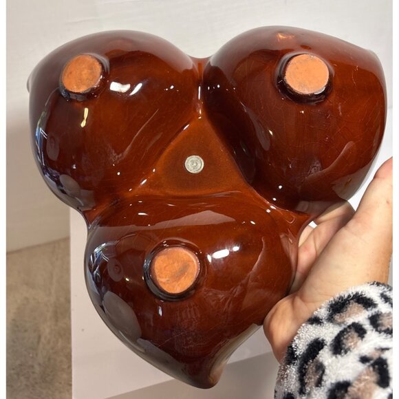 Blue Mountain Pottery Divided Dish w/ Handle Nuts Condiments Harvest Gold MCM - Picture 8 of 10